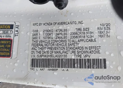 2020 Honda Cr-V Awd Ex from USA, damaged, VIN 5J6RW2H56LA020165
